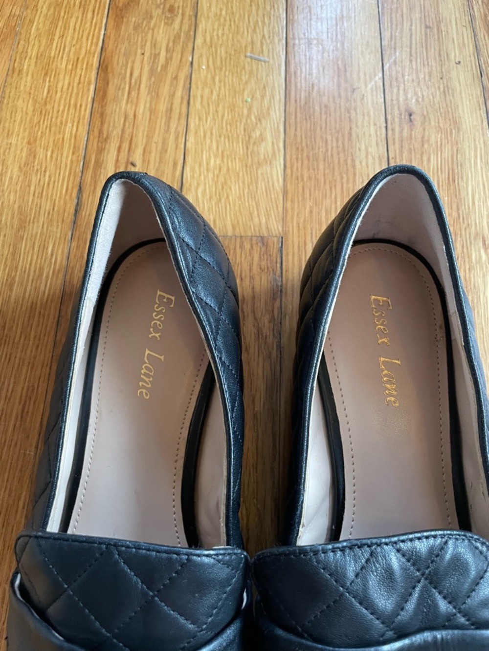 Essex Lane Tessie Quilted Black Loafers Women’s Size 10M Slip On Flats - Picture 2 of 11